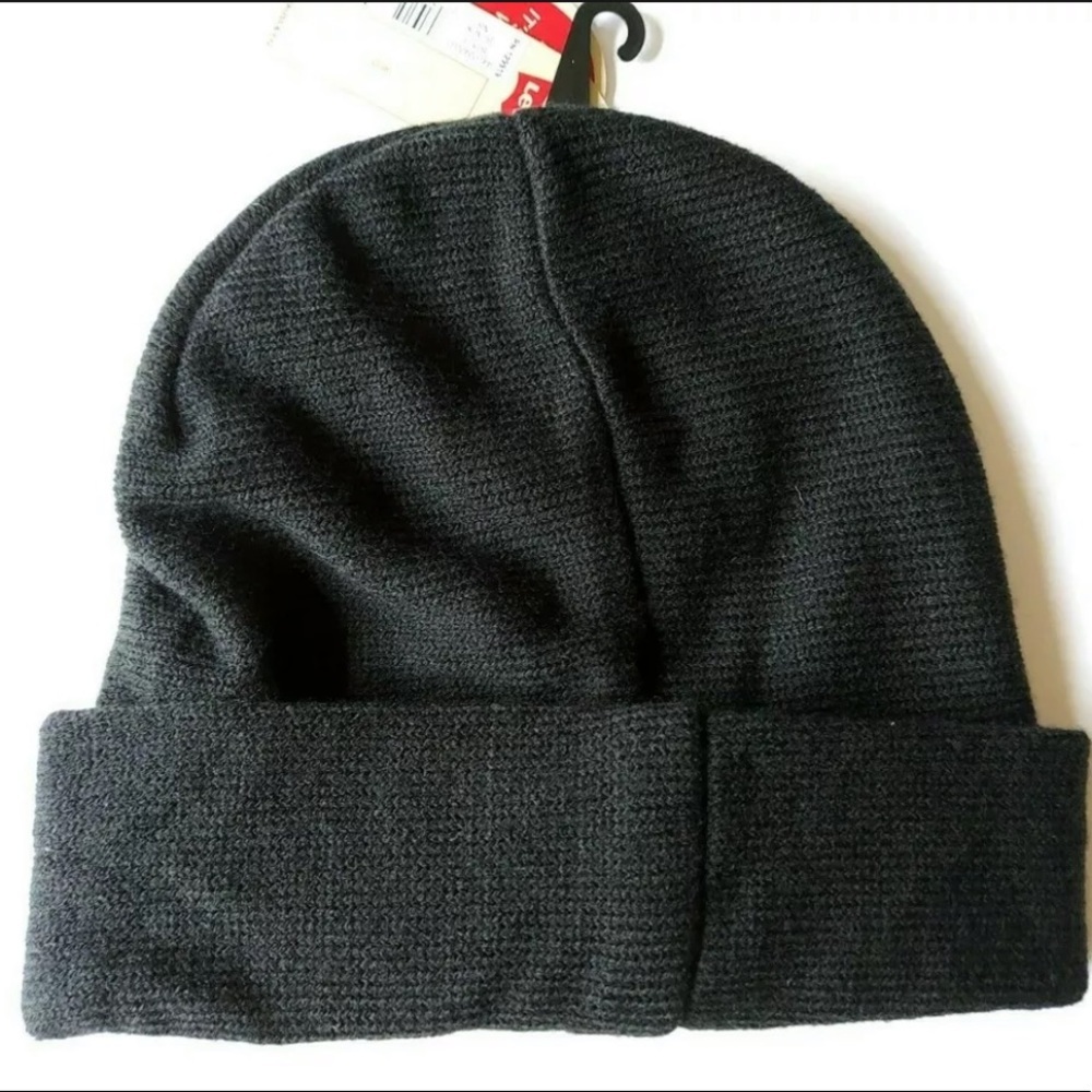 Levi’s Black Side Stripe Cuff Beanie - Picture 2 of 2
